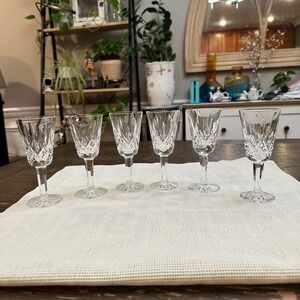 Waterford Crystal Lismore Pattern 6 Piece Mini 5" Dessert‎ Flute Stemmed Glass